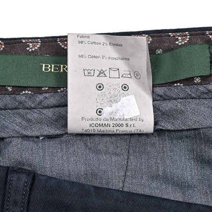 BERWICH “YRETRO - GD” ストレッチコットン ノータックチノパンツ ネイビー(navy665) 44 | GUARDAROBA MILANO OFFICIAL STORE