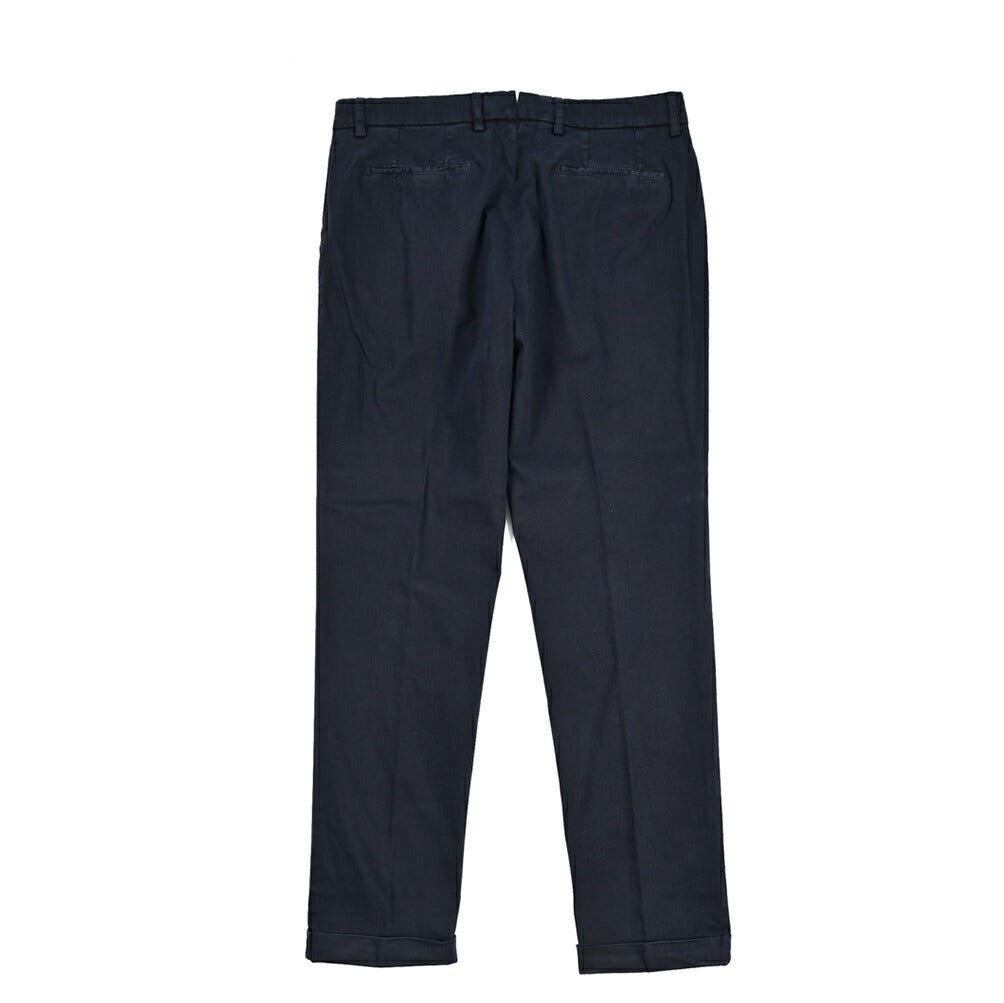 BERWICH “YRETRO - GD” ストレッチコットン ノータックチノパンツ ネイビー(navy665) 44 | GUARDAROBA MILANO OFFICIAL STORE