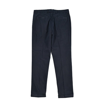 BERWICH “YRETRO - GD” ストレッチコットン ノータックチノパンツ ネイビー(navy665) 44 | GUARDAROBA MILANO OFFICIAL STORE