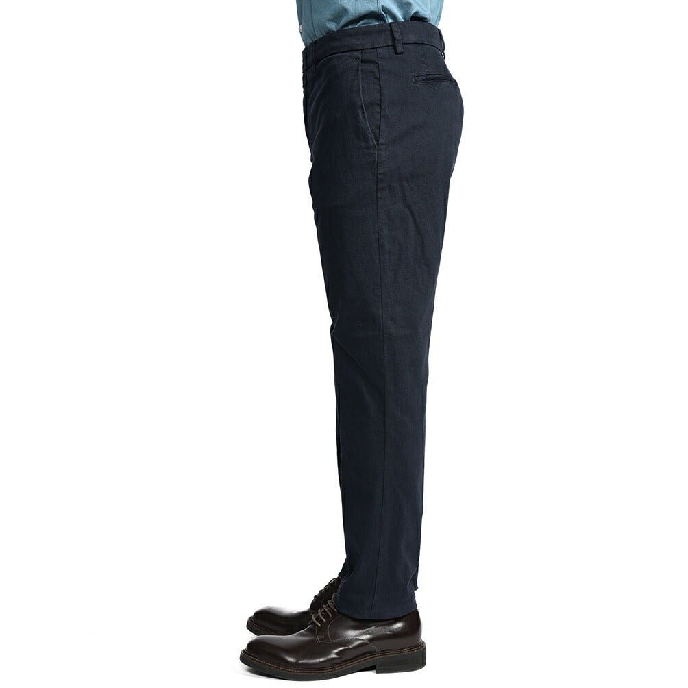 BERWICH “YRETRO - GD” ストレッチコットン ノータックチノパンツ ネイビー(navy665) 44 | GUARDAROBA MILANO OFFICIAL STORE