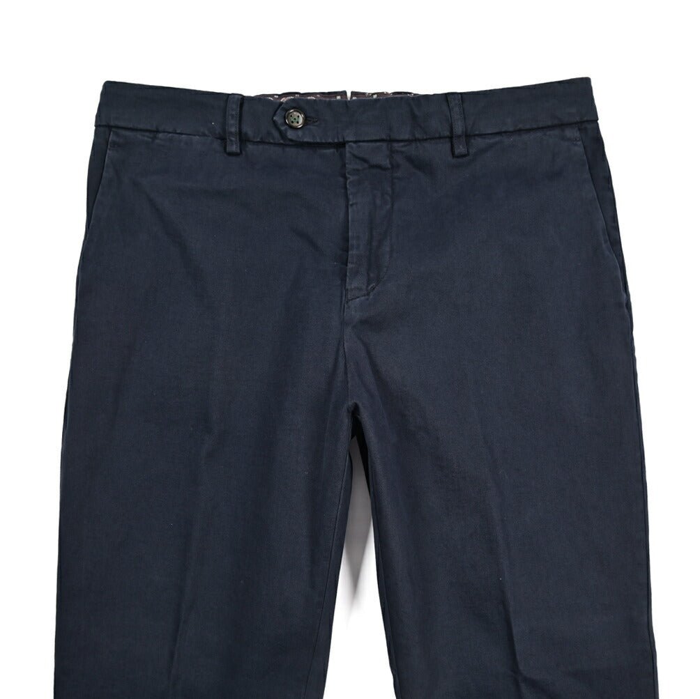 BERWICH “YRETRO - GD” ストレッチコットン ノータックチノパンツ ネイビー(navy665) 44 | GUARDAROBA MILANO OFFICIAL STORE