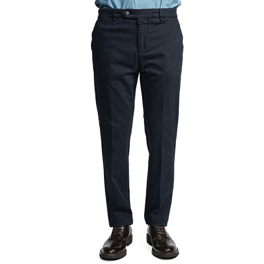 BERWICH “YRETRO - GD” ストレッチコットン ノータックチノパンツ ネイビー(navy665) 44 | GUARDAROBA MILANO OFFICIAL STORE
