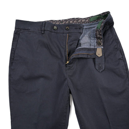 BERWICH “YRETRO-GD” ストレッチコットン ノータックチノパンツ ネイビー(navy665) 48 | GUARDAROBA MILANO OFFICIAL STORE