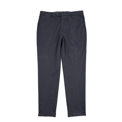 BERWICH “YRETRO-GD” ストレッチコットン ノータックチノパンツ ネイビー(navy665) 48 | GUARDAROBA MILANO OFFICIAL STORE