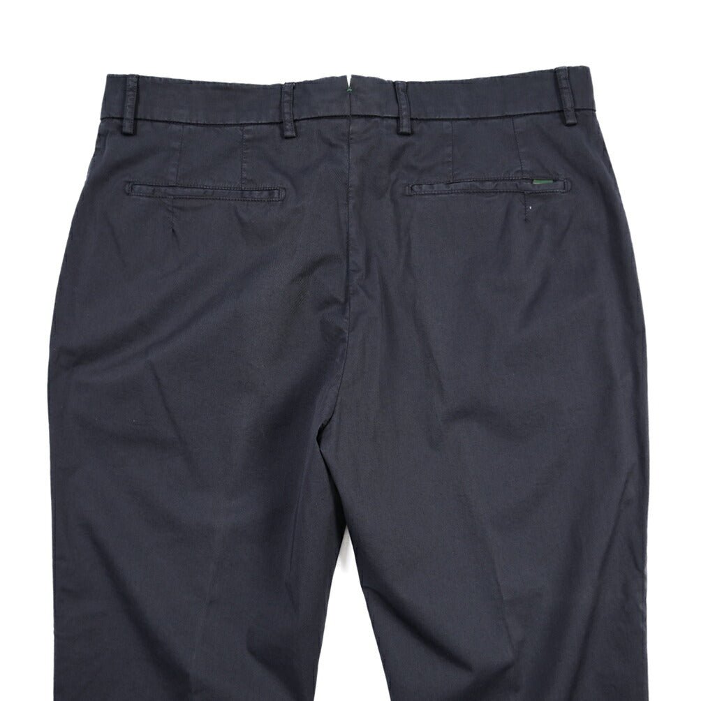 BERWICH “YRETRO-GD” ストレッチコットン ノータックチノパンツ ネイビー(navy665) 48 | GUARDAROBA MILANO OFFICIAL STORE