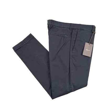 BERWICH “YRETRO-GD” ストレッチコットン ノータックチノパンツ ネイビー(navy665) 48 | GUARDAROBA MILANO OFFICIAL STORE
