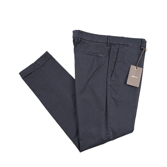 BERWICH “YRETRO-GD” ストレッチコットン ノータックチノパンツ ネイビー(navy665) 48 | GUARDAROBA MILANO OFFICIAL STORE