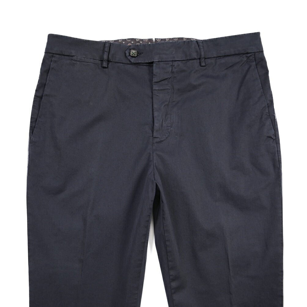 BERWICH “YRETRO-GD” ストレッチコットン ノータックチノパンツ ネイビー(navy665) 48 | GUARDAROBA MILANO OFFICIAL STORE