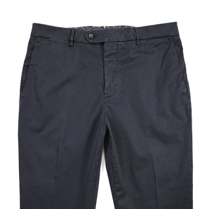 BERWICH “YRETRO-GD” ストレッチコットン ノータックチノパンツ ネイビー(navy665) 48 | GUARDAROBA MILANO OFFICIAL STORE