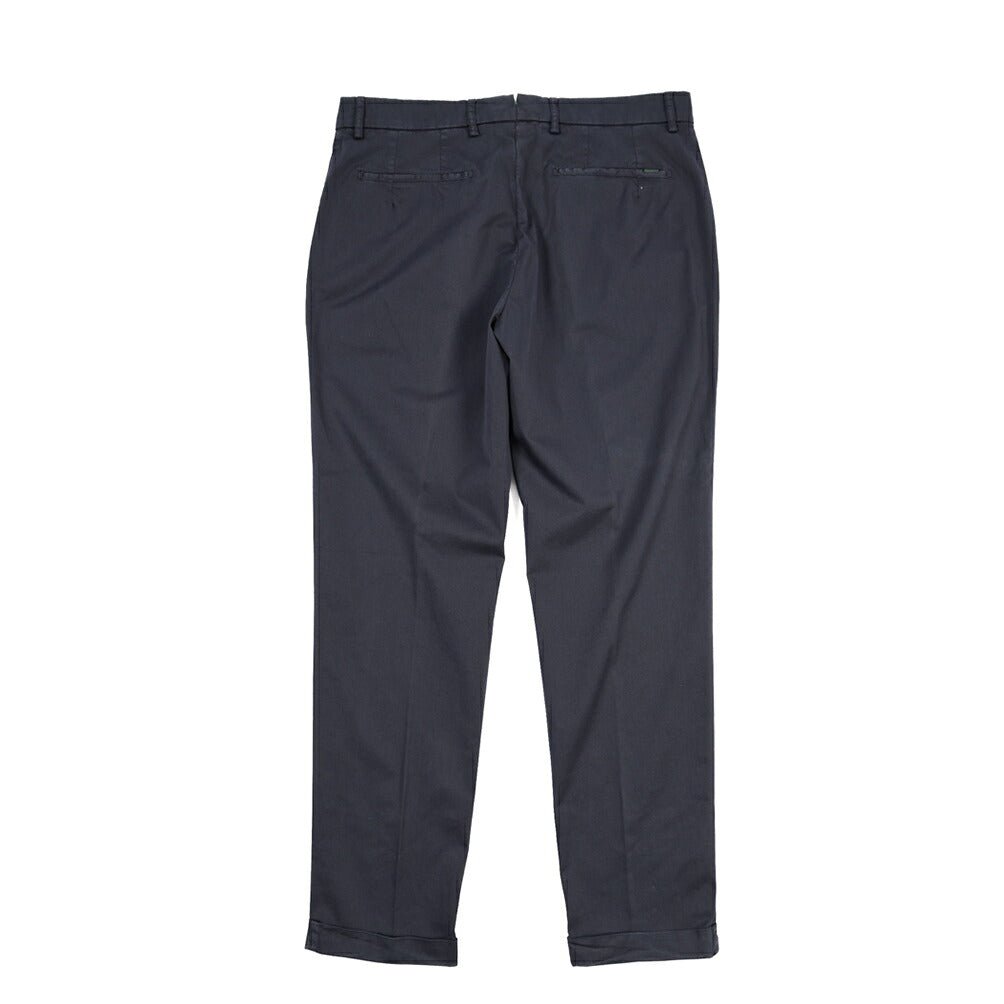 BERWICH “YRETRO-GD” ストレッチコットン ノータックチノパンツ ネイビー(navy665) 48 | GUARDAROBA MILANO OFFICIAL STORE