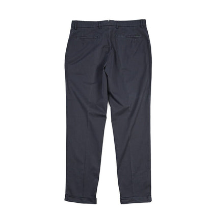 BERWICH “YRETRO-GD” ストレッチコットン ノータックチノパンツ ネイビー(navy665) 48 | GUARDAROBA MILANO OFFICIAL STORE