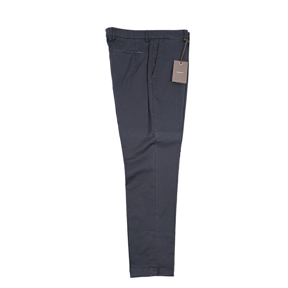 BERWICH “YRETRO-GD” ストレッチコットン ノータックチノパンツ ネイビー(navy665) 48 | GUARDAROBA MILANO OFFICIAL STORE