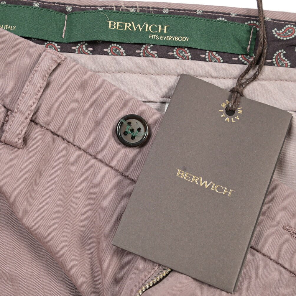BERWICH “YRETRO-GD” ストレッチコットン ノータックヘリンボーンパンツ パープル(old52) 48 | GUARDAROBA MILANO OFFICIAL STORE