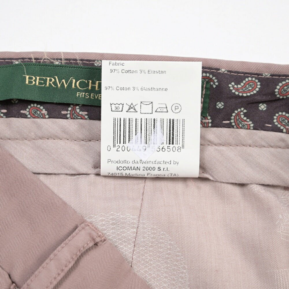 BERWICH “YRETRO-GD” ストレッチコットン ノータックヘリンボーンパンツ パープル(old52) 48 | GUARDAROBA MILANO OFFICIAL STORE