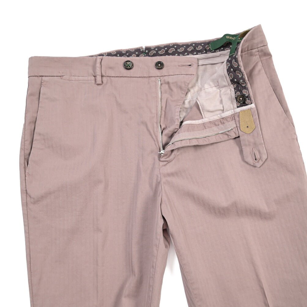 BERWICH “YRETRO-GD” ストレッチコットン ノータックヘリンボーンパンツ パープル(old52) 48 | GUARDAROBA MILANO OFFICIAL STORE