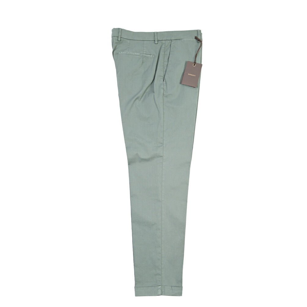 BERWICH “YRETRO-GD” ストレッチコットン ノータックチノパンツ グリーン(salvia821) 50 | GUARDAROBA MILANO OFFICIAL STORE