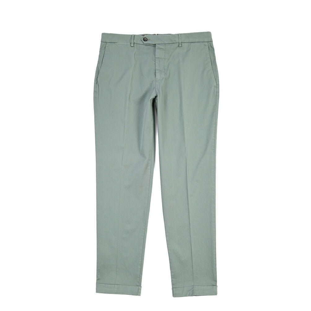 BERWICH “YRETRO-GD” ストレッチコットン ノータックチノパンツ グリーン(salvia821) 50 | GUARDAROBA MILANO OFFICIAL STORE
