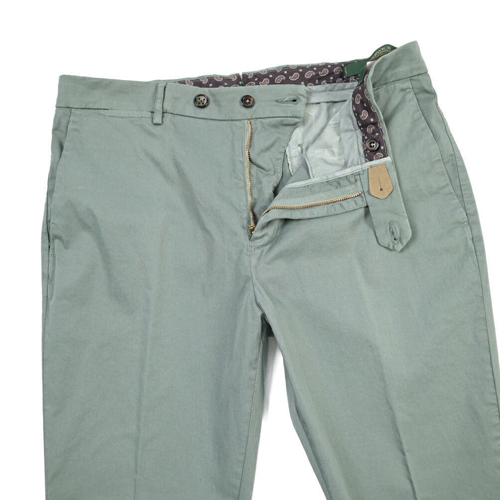 BERWICH “YRETRO-GD” ストレッチコットン ノータックチノパンツ グリーン(salvia821) 50 | GUARDAROBA MILANO OFFICIAL STORE