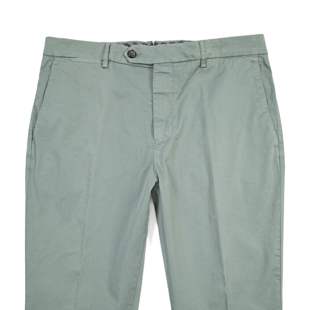 BERWICH “YRETRO-GD” ストレッチコットン ノータックチノパンツ グリーン(salvia821) 50 | GUARDAROBA MILANO OFFICIAL STORE
