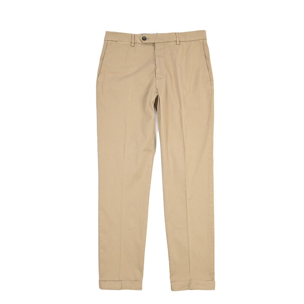 BERWICH “YRETRO-GD” ストレッチコットン ノータックチノパンツ ブラウン(noce724) 48 | GUARDAROBA MILANO OFFICIAL STORE