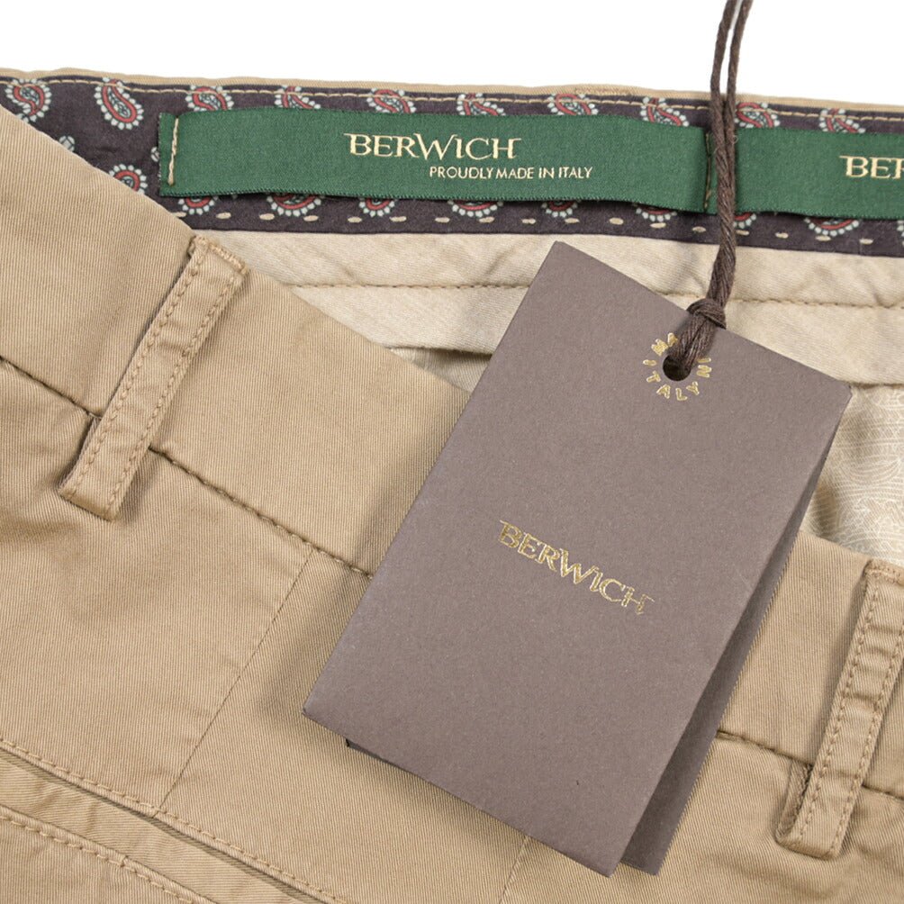 BERWICH “YRETRO-GD” ストレッチコットン ノータックチノパンツ ブラウン(noce724) 48 | GUARDAROBA MILANO OFFICIAL STORE