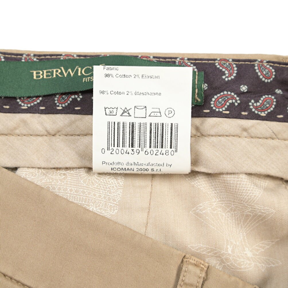 BERWICH “YRETRO-GD” ストレッチコットン ノータックチノパンツ ブラウン(noce724) 48 | GUARDAROBA MILANO OFFICIAL STORE