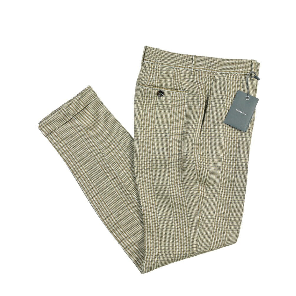 BERWICH “YRETRO LONG” リネン100% ノータックスラックス グリーン(green) 48 | GUARDAROBA MILANO OFFICIAL STORE
