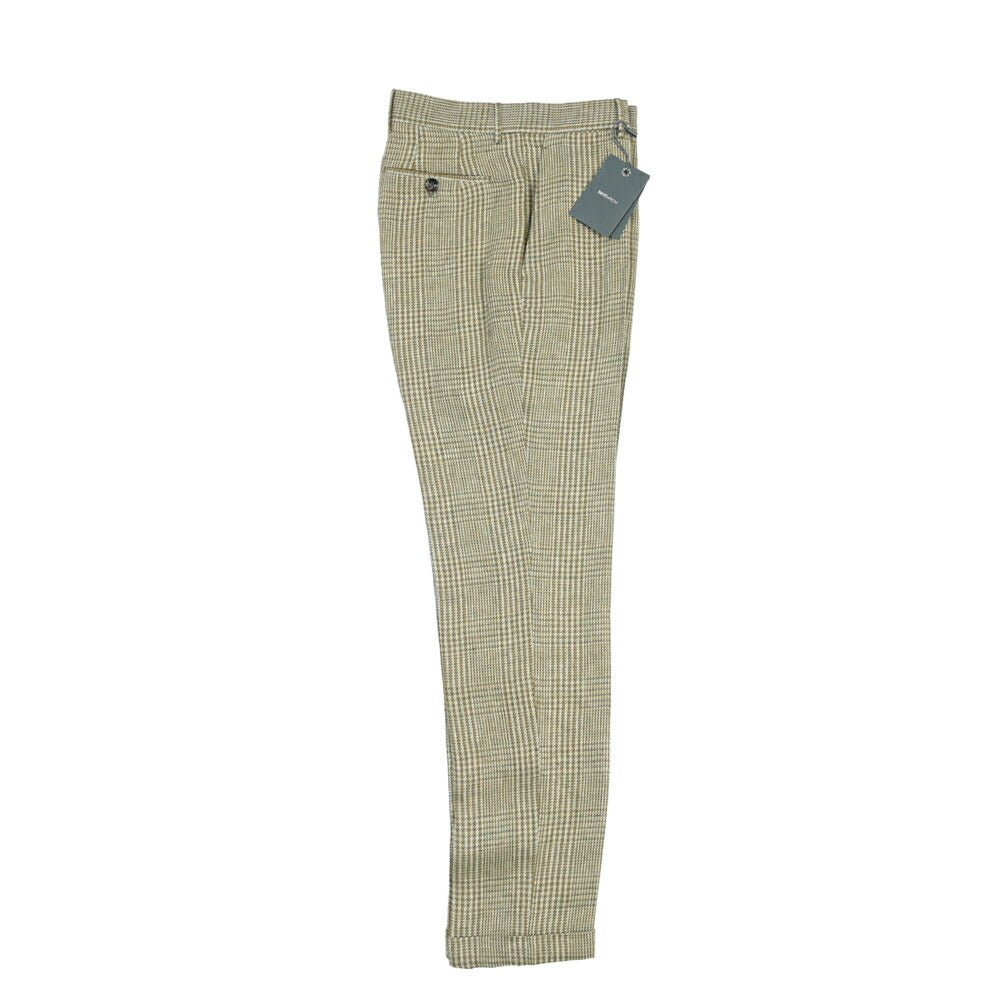 BERWICH “YRETRO LONG” リネン100% ノータックスラックス グリーン(green) 48 | GUARDAROBA MILANO OFFICIAL STORE