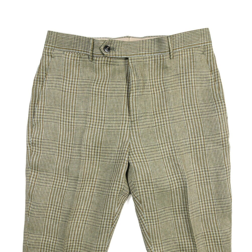BERWICH “YRETRO LONG” リネン100% ノータックスラックス グリーン(green) 48 | GUARDAROBA MILANO OFFICIAL STORE