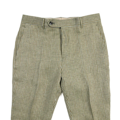 BERWICH “YRETRO LONG” リネン100% ノータックスラックス グリーン(green) 48 | GUARDAROBA MILANO OFFICIAL STORE