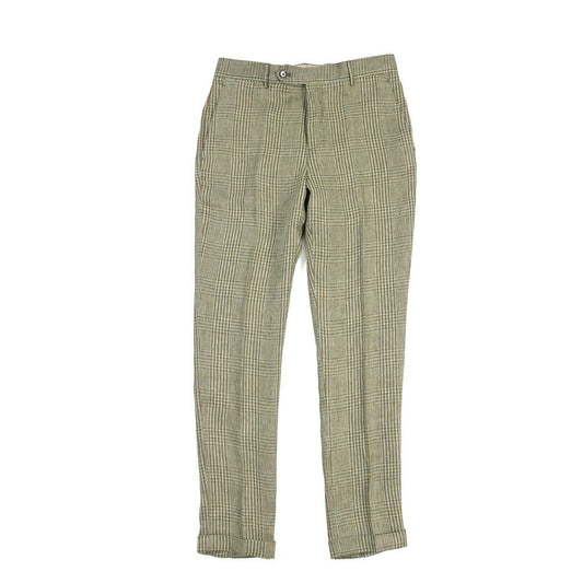 BERWICH “YRETRO LONG” リネン100% ノータックスラックス グリーン(green) 48 | GUARDAROBA MILANO OFFICIAL STORE