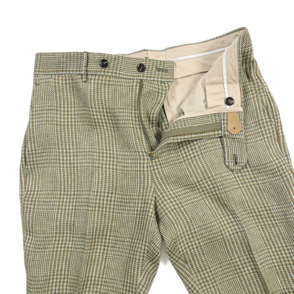 BERWICH “YRETRO LONG” リネン100% ノータックスラックス グリーン(green) 48 | GUARDAROBA MILANO OFFICIAL STORE