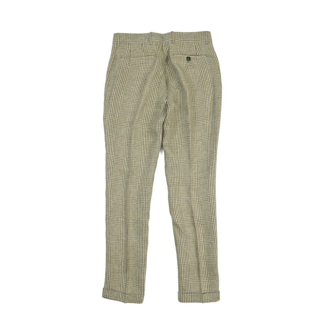 BERWICH “YRETRO LONG” リネン100% ノータックスラックス グリーン(green) 48 | GUARDAROBA MILANO OFFICIAL STORE