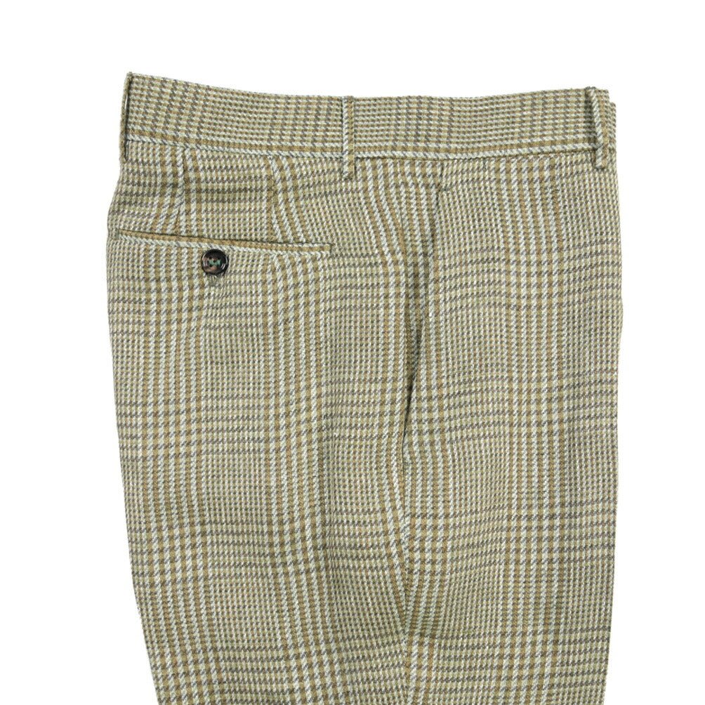 BERWICH “YRETRO LONG” リネン100% ノータックスラックス グリーン(green) 48 | GUARDAROBA MILANO OFFICIAL STORE