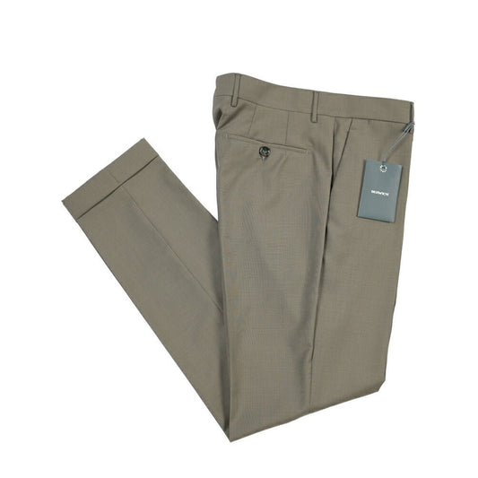 BERWICH “YRETRO LONG” ヴァージンウール100% ノータックスラックス カーキグリーン(green) 46 | GUARDAROBA MILANO OFFICIAL STORE