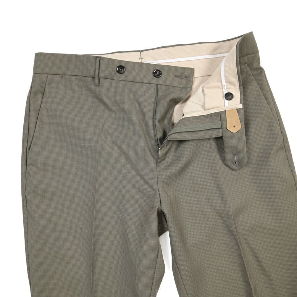 BERWICH “YRETRO LONG” ヴァージンウール100% ノータックスラックス カーキグリーン(green) 46 | GUARDAROBA MILANO OFFICIAL STORE