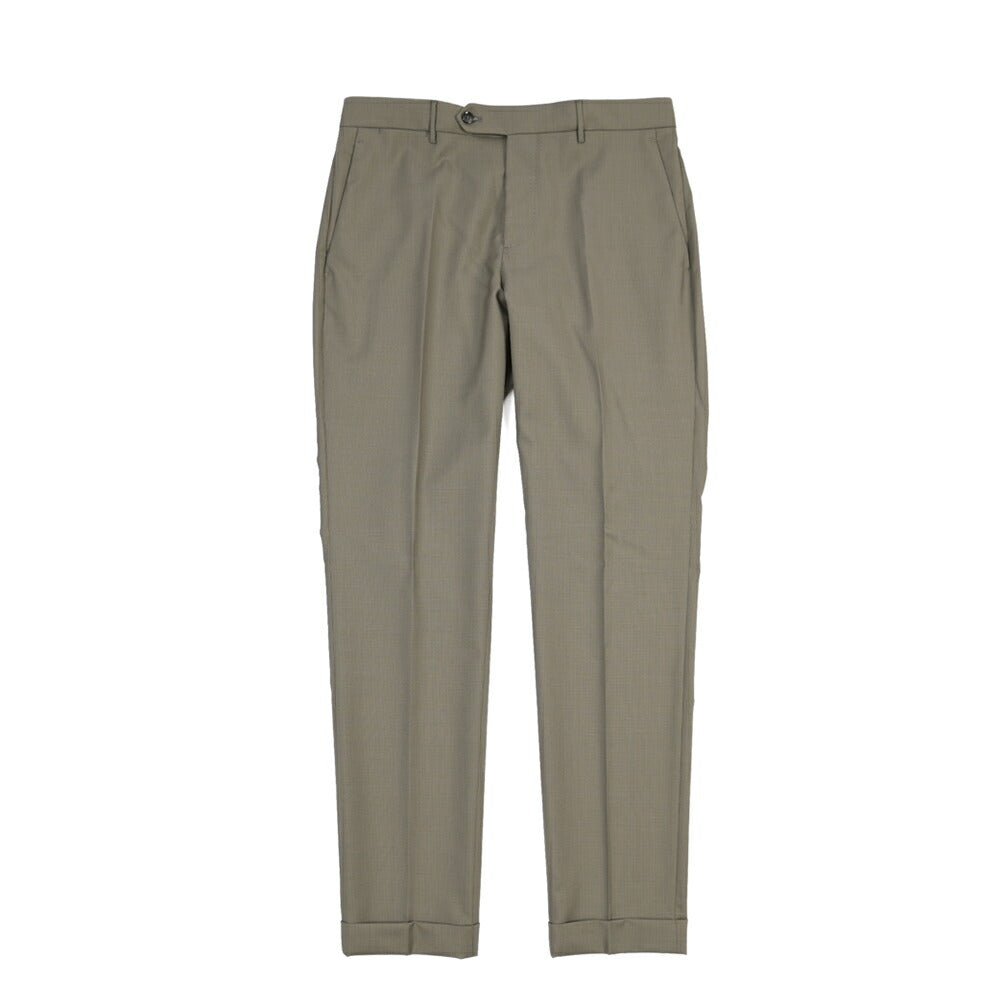 BERWICH “YRETRO LONG” ヴァージンウール100% ノータックスラックス カーキグリーン(green) 46 | GUARDAROBA MILANO OFFICIAL STORE