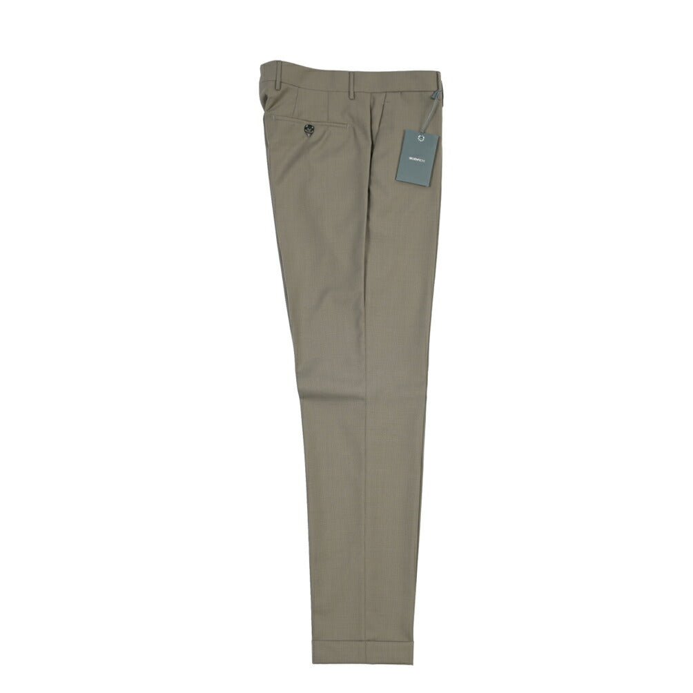 BERWICH “YRETRO LONG” ヴァージンウール100% ノータックスラックス カーキグリーン(green) 46 | GUARDAROBA MILANO OFFICIAL STORE