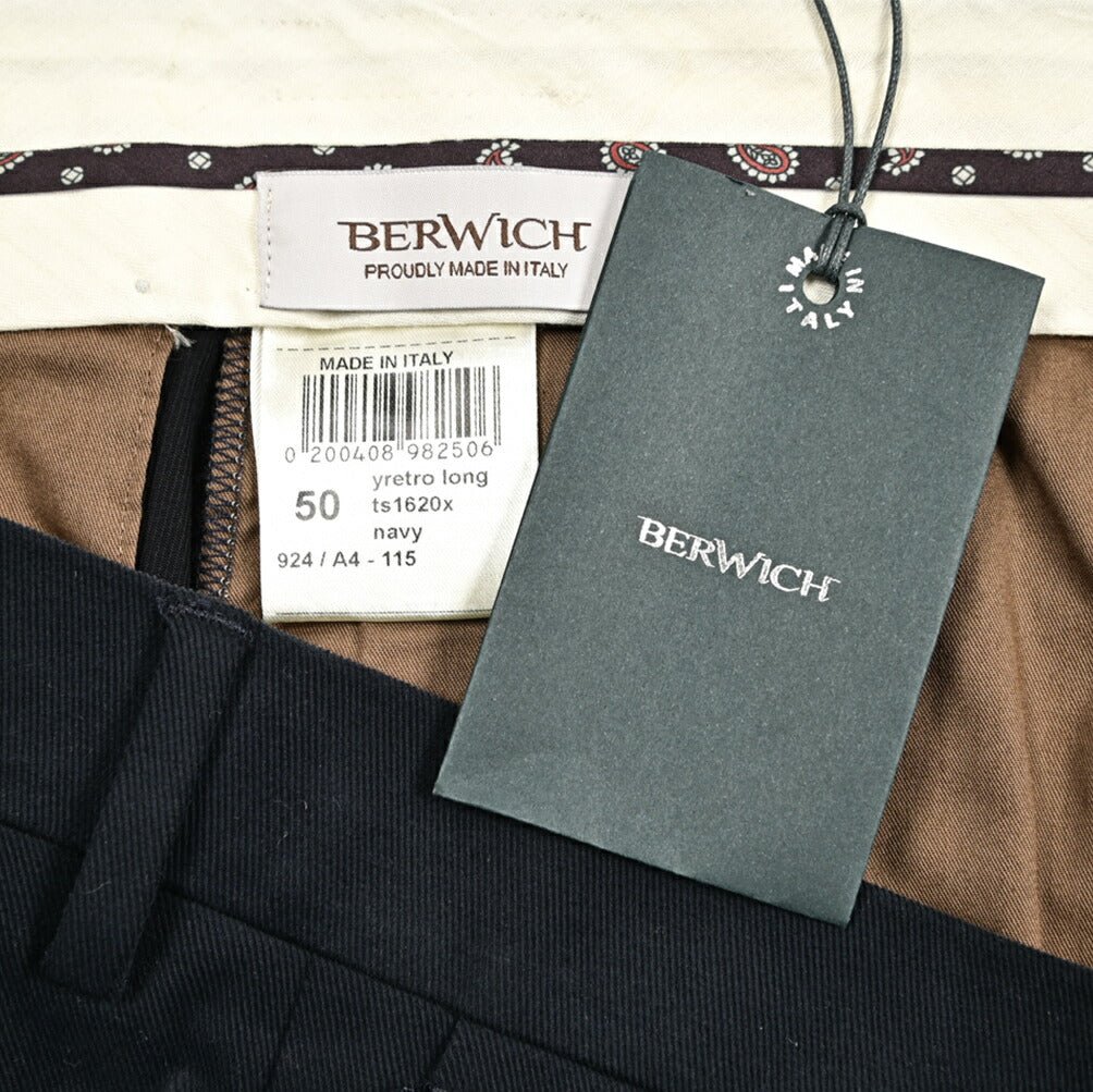 BERWICH "YRETRO LONG" ストレッチコットン ノータックパンツ｜433806-48｜GUARDAROBA MILANO OFFICIAL STORE