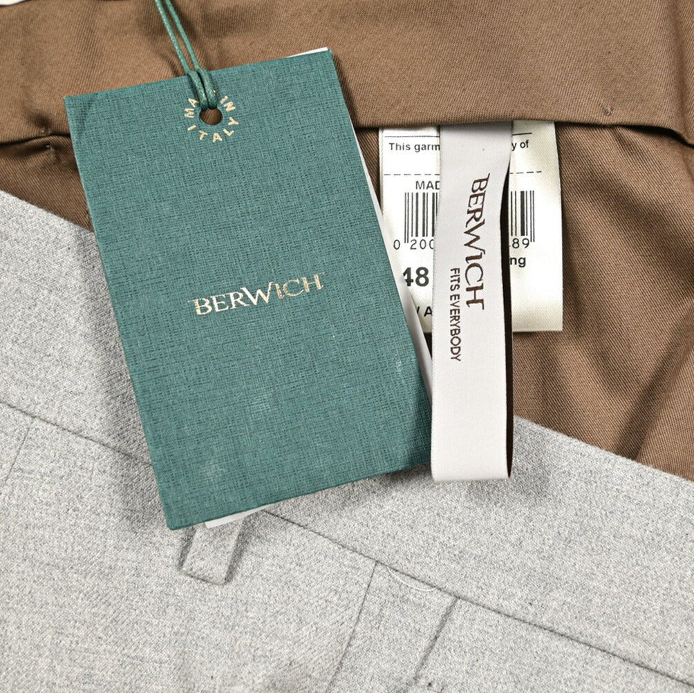 BERWICH “YRETRO LONG” ストレッチコットン ノータックパンツ ライトグレー(lt grey) 46 | GUARDAROBA MILANO OFFICIAL STORE