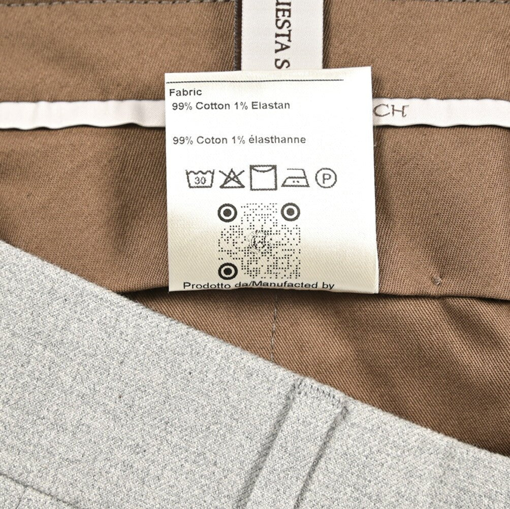 BERWICH “YRETRO LONG” ストレッチコットン ノータックパンツ ライトグレー(lt grey) 46 | GUARDAROBA MILANO OFFICIAL STORE