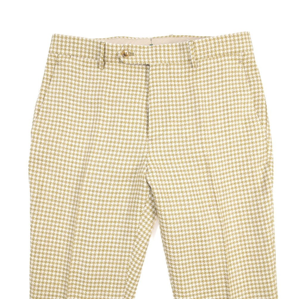 BERWICH “YRETRO LONG” リネン混コットン ノータックパンツ グリーン(oil) 48 | GUARDAROBA MILANO OFFICIAL STORE