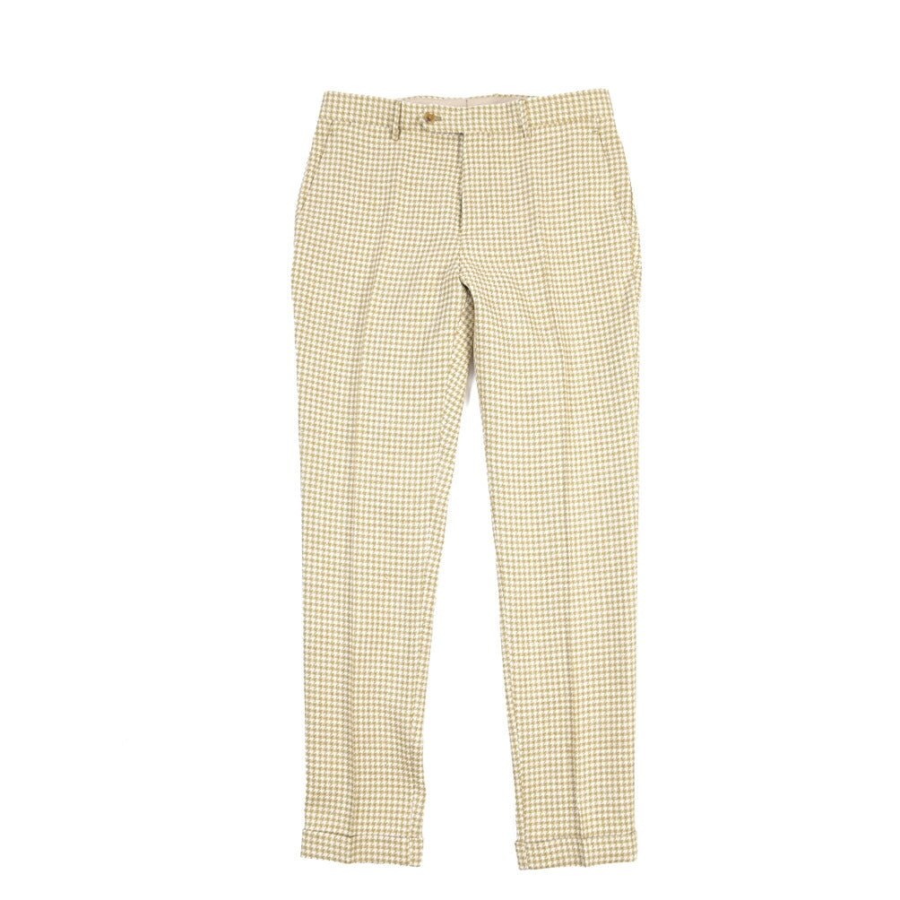 BERWICH “YRETRO LONG” リネン混コットン ノータックパンツ グリーン(oil) 48 | GUARDAROBA MILANO OFFICIAL STORE