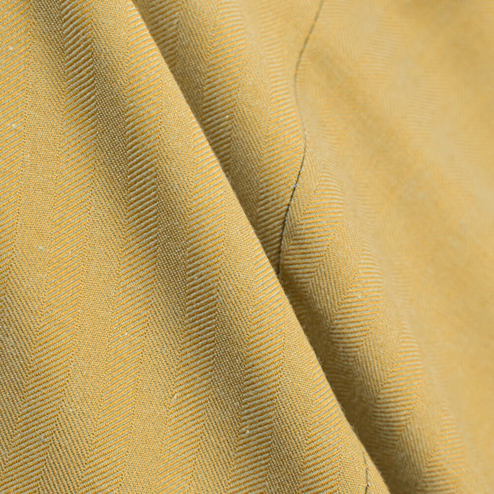 BERWICH “YRETRO LONG” シルク混コットン ノータックヘリンボーンパンツ マスタード(oil) 46 | GUARDAROBA MILANO OFFICIAL STORE