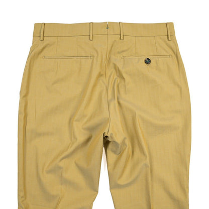BERWICH “YRETRO LONG” シルク混コットン ノータックヘリンボーンパンツ マスタード(oil) 46 | GUARDAROBA MILANO OFFICIAL STORE
