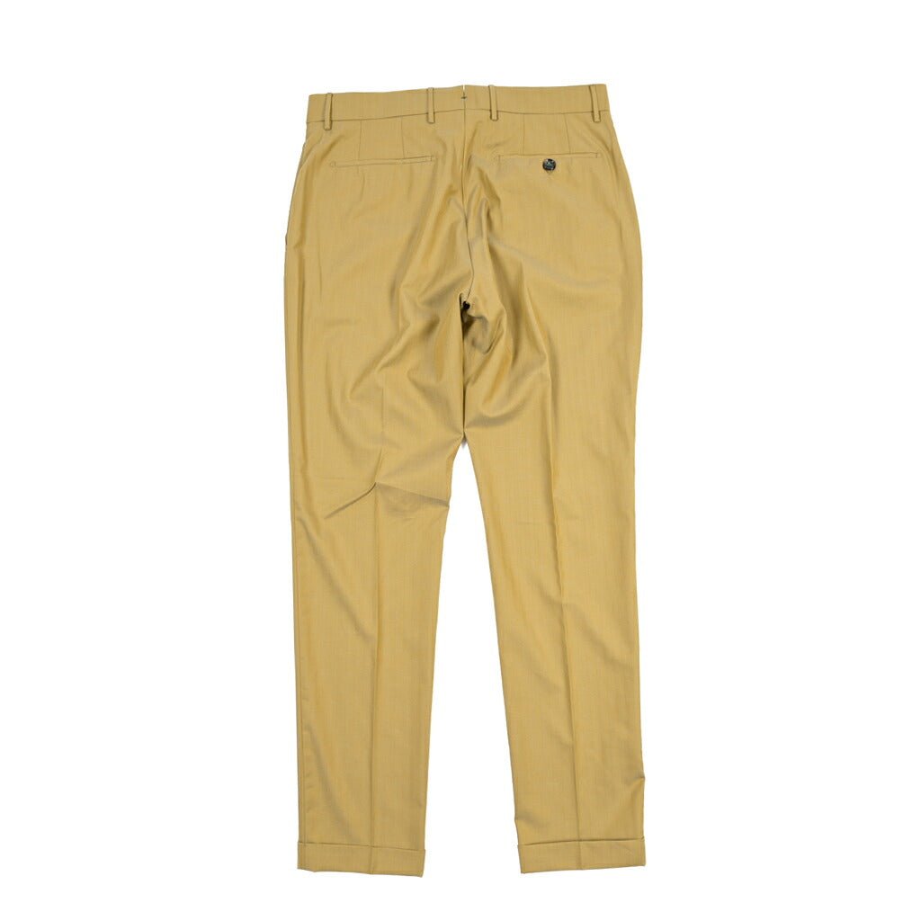BERWICH “YRETRO LONG” シルク混コットン ノータックヘリンボーンパンツ マスタード(oil) 46 | GUARDAROBA MILANO OFFICIAL STORE