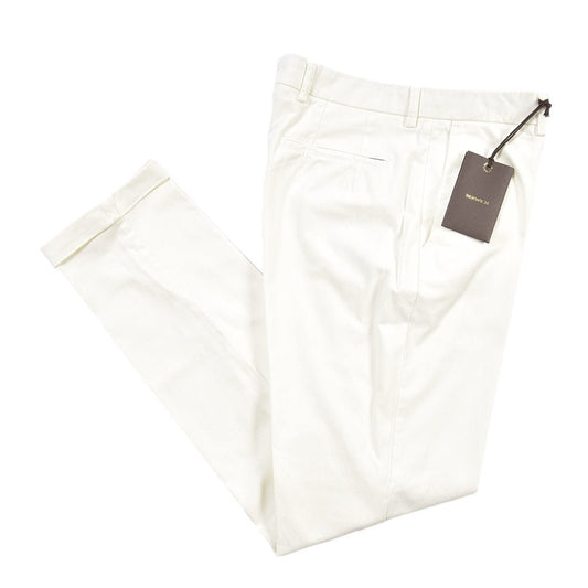 BERWICH “YRETRO LONG-GD” ストレッチコットン ノータックチノパンツ ホワイト(panna001) 46 | GUARDAROBA MILANO OFFICIAL STORE