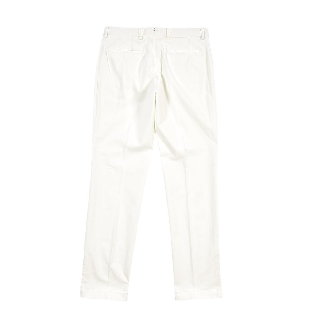 BERWICH “YRETRO LONG-GD” ストレッチコットン ノータックチノパンツ ホワイト(panna001) 46 | GUARDAROBA MILANO OFFICIAL STORE