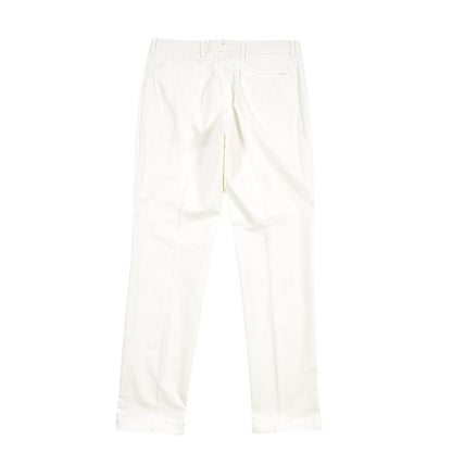 BERWICH “YRETRO LONG-GD” ストレッチコットン ノータックチノパンツ ホワイト(panna001) 46 | GUARDAROBA MILANO OFFICIAL STORE