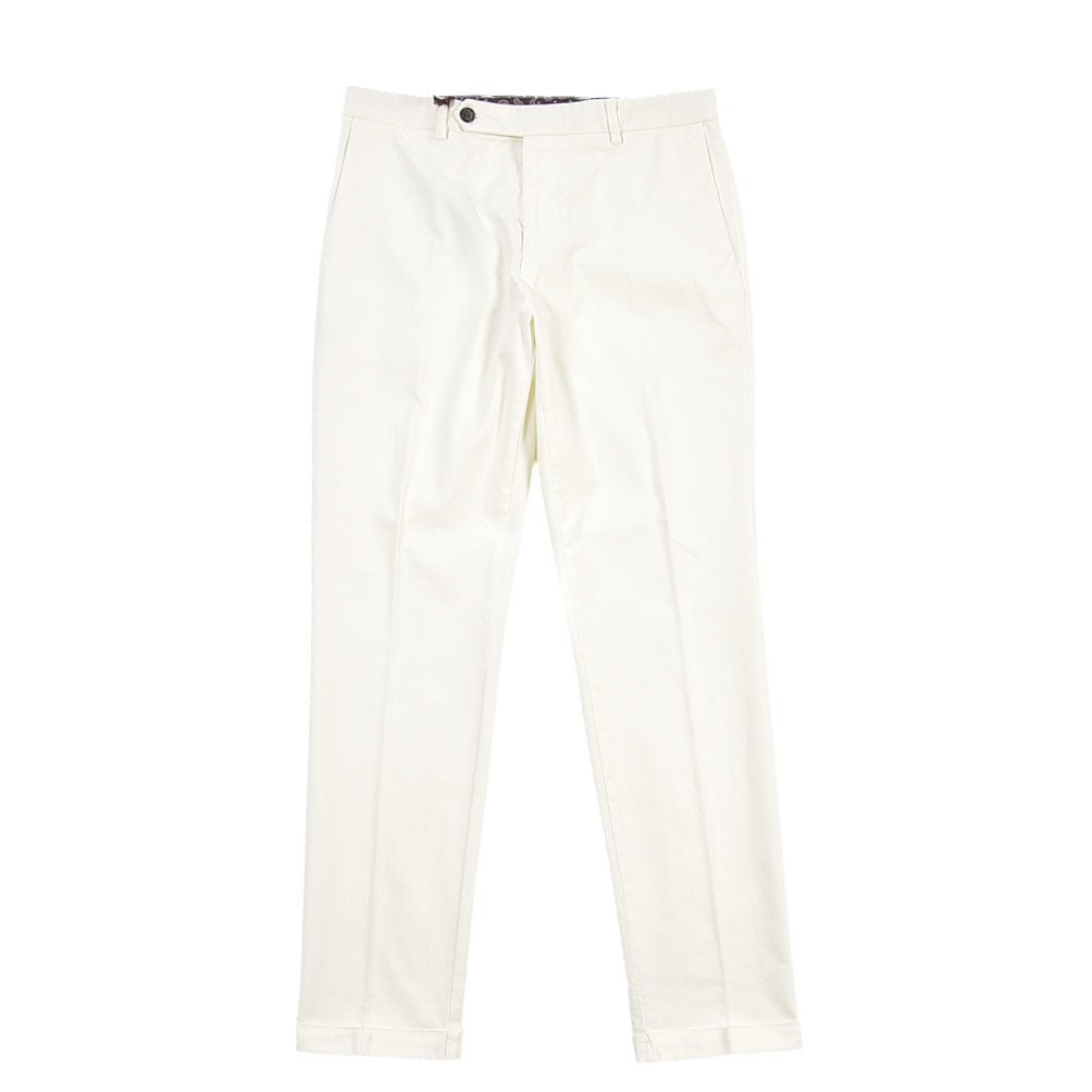 BERWICH “YRETRO LONG-GD” ストレッチコットン ノータックチノパンツ ホワイト(panna001) 46 | GUARDAROBA MILANO OFFICIAL STORE